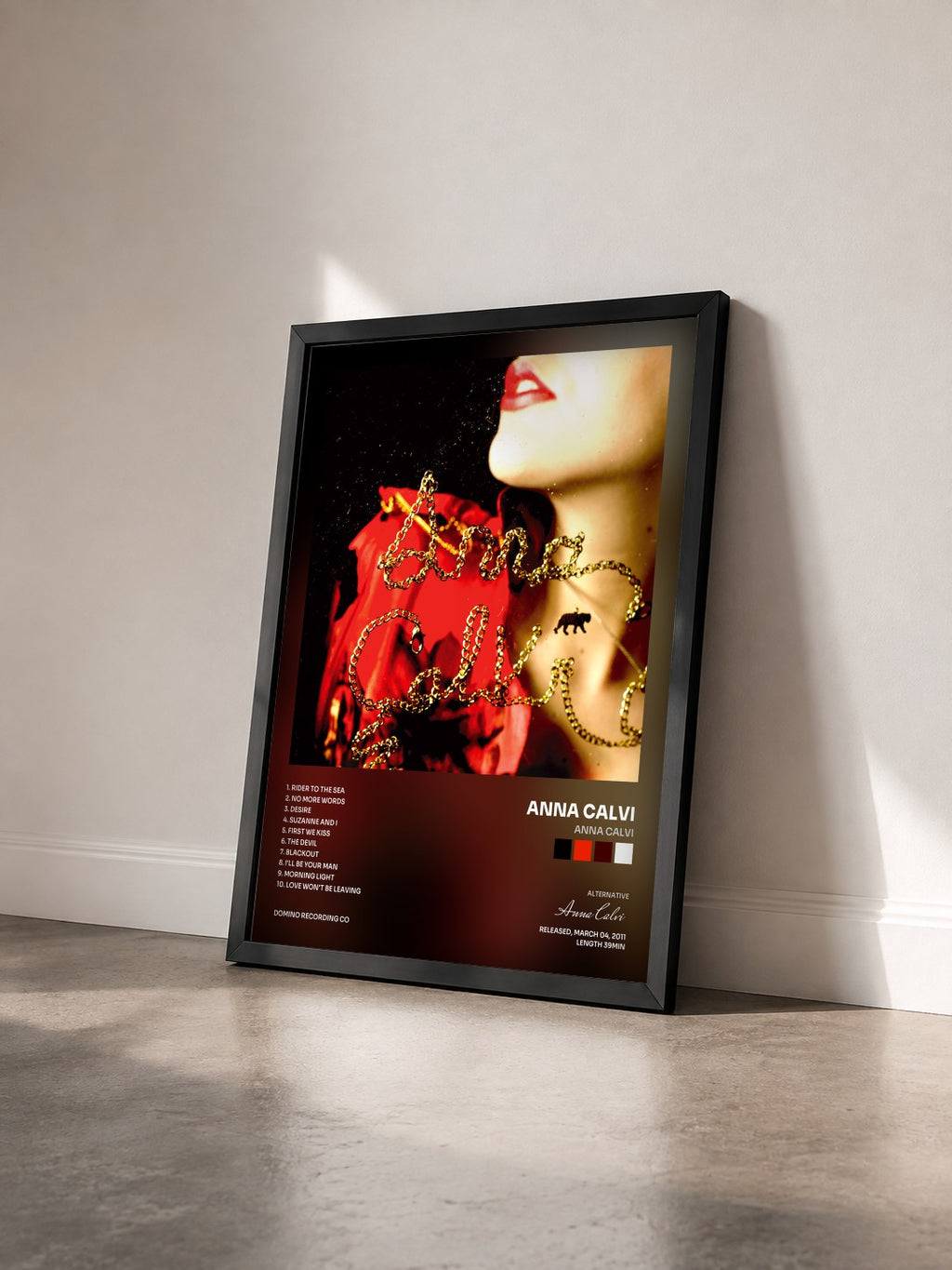 #noir Tableau de l'album Anna Calvi de Anna Calvi vu de trois quarts, cadre noir