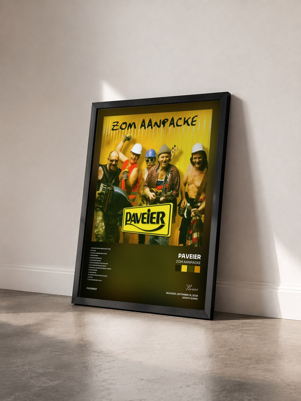 #noir Tableau de l'album Zom Aanpacke de Paveier vu de trois quarts, cadre noir