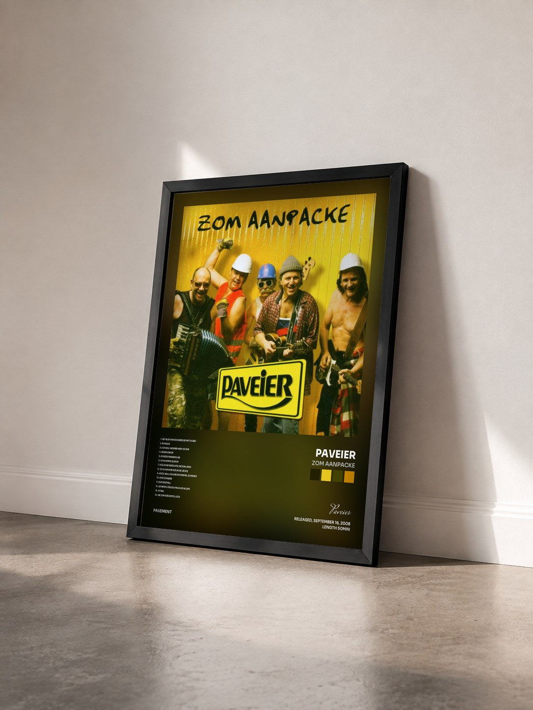 #noir Tableau de l'album Zom Aanpacke de Paveier vu de trois quarts, cadre noir