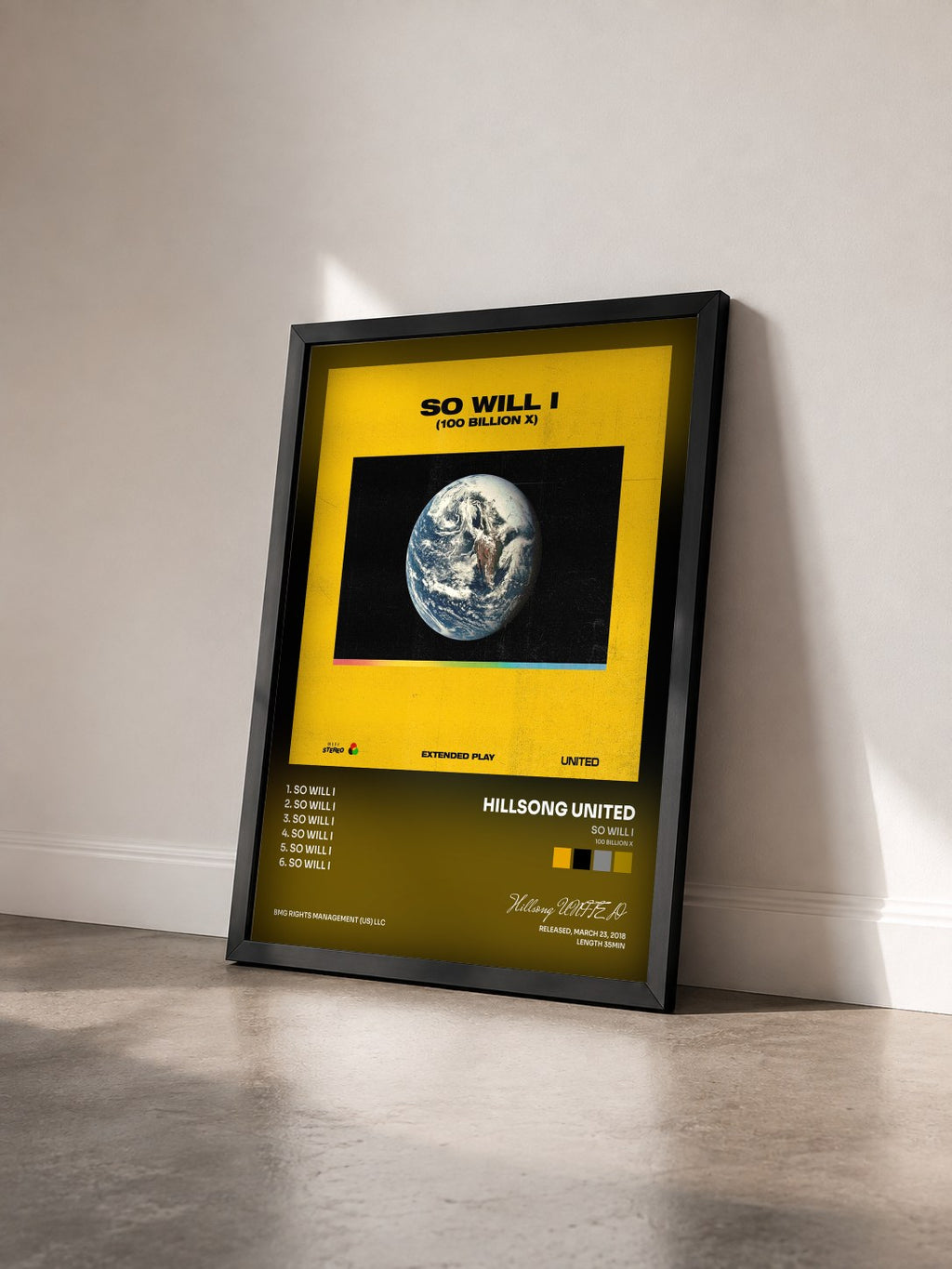 #noir Tableau de l'album So Will I (100 Billion X) de Hillsong UNITED vu de trois quarts, cadre noir
