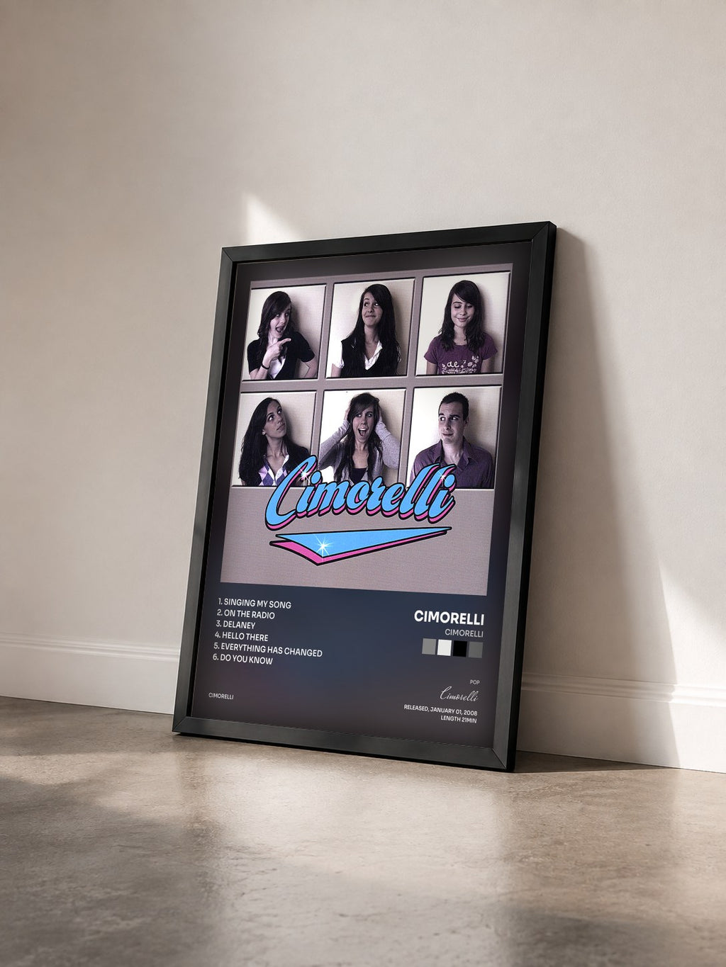 #noir Tableau de l'album Cimorelli de Cimorelli vu de trois quarts, cadre noir