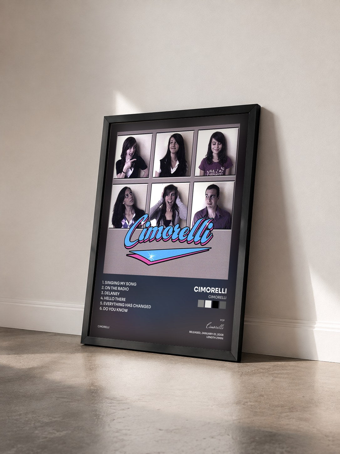 #noir Tableau de l'album Cimorelli de Cimorelli vu de trois quarts, cadre noir