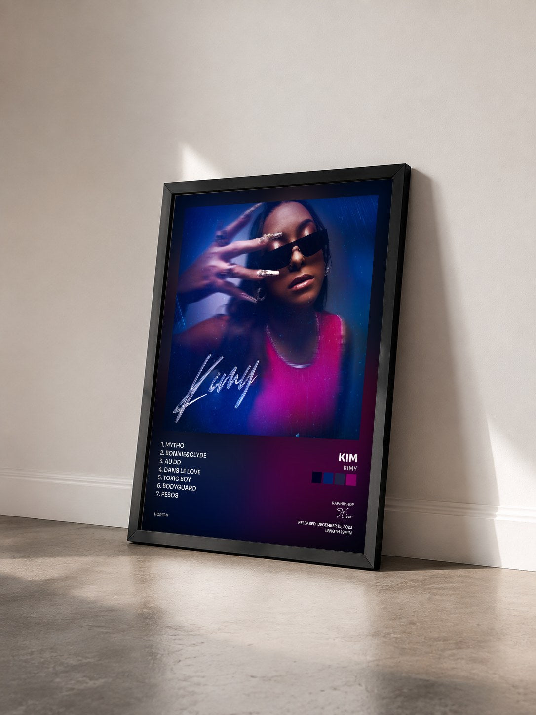 #noir Tableau de l'album Kimy de Kim vu de trois quarts, cadre noir