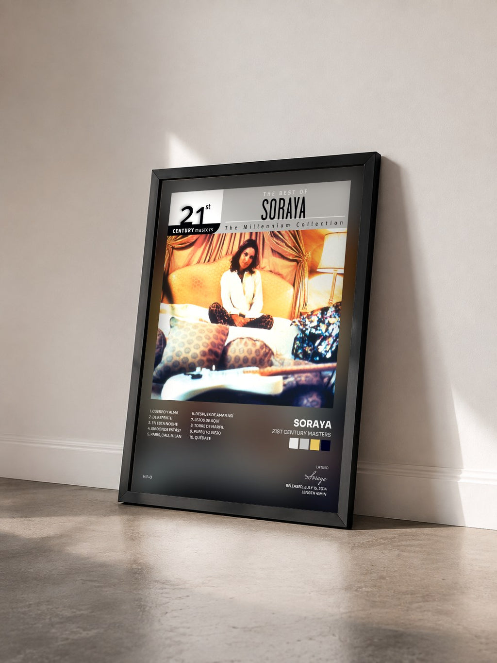 #noir Tableau de l'album 21st Century Masters de Soraya vu de trois quarts, cadre noir