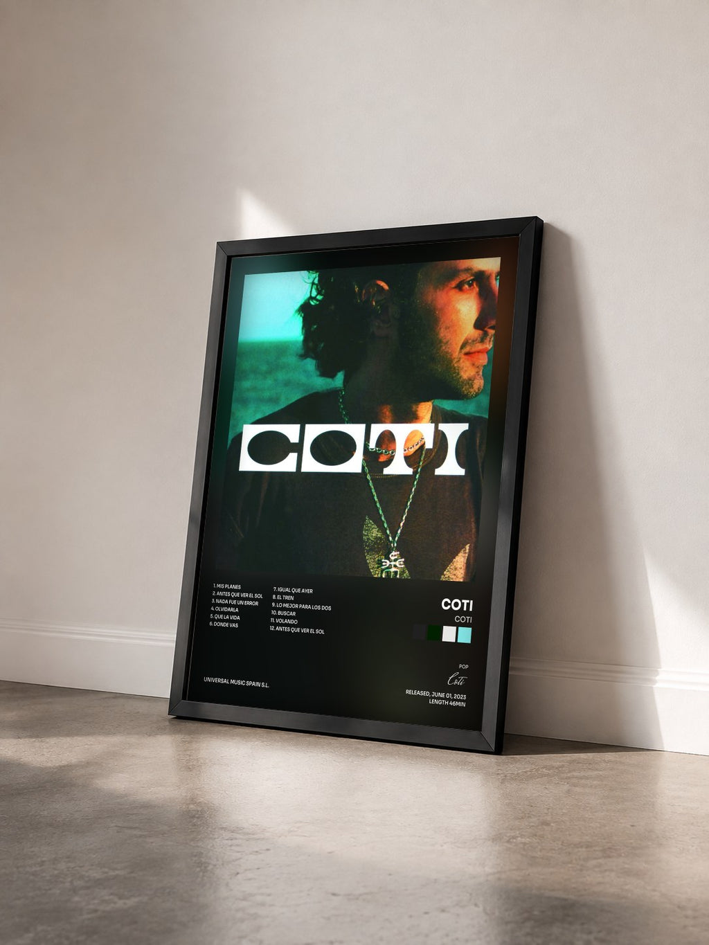 #noir Tableau de l'album Coti de Coti vu de trois quarts, cadre noir