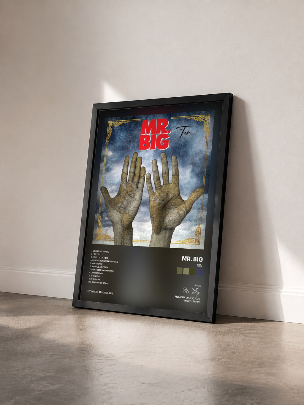 #noir Tableau de l'album Ten de Mr. Big vu de trois quarts, cadre noir