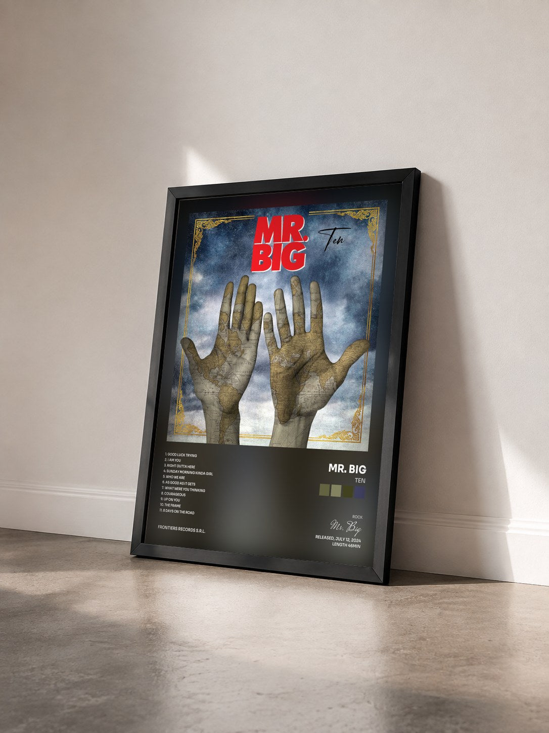 #noir Tableau de l'album Ten de Mr. Big vu de trois quarts, cadre noir