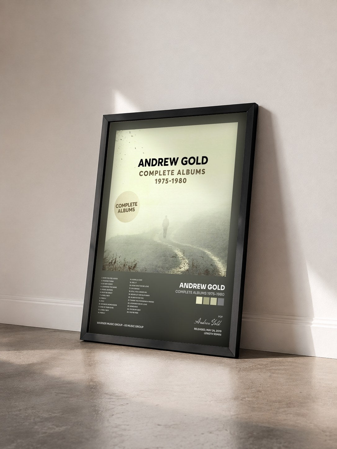 #noir Tableau de l'album Complete Albums 1975-1980 de Andrew Gold vu de trois quarts, cadre noir