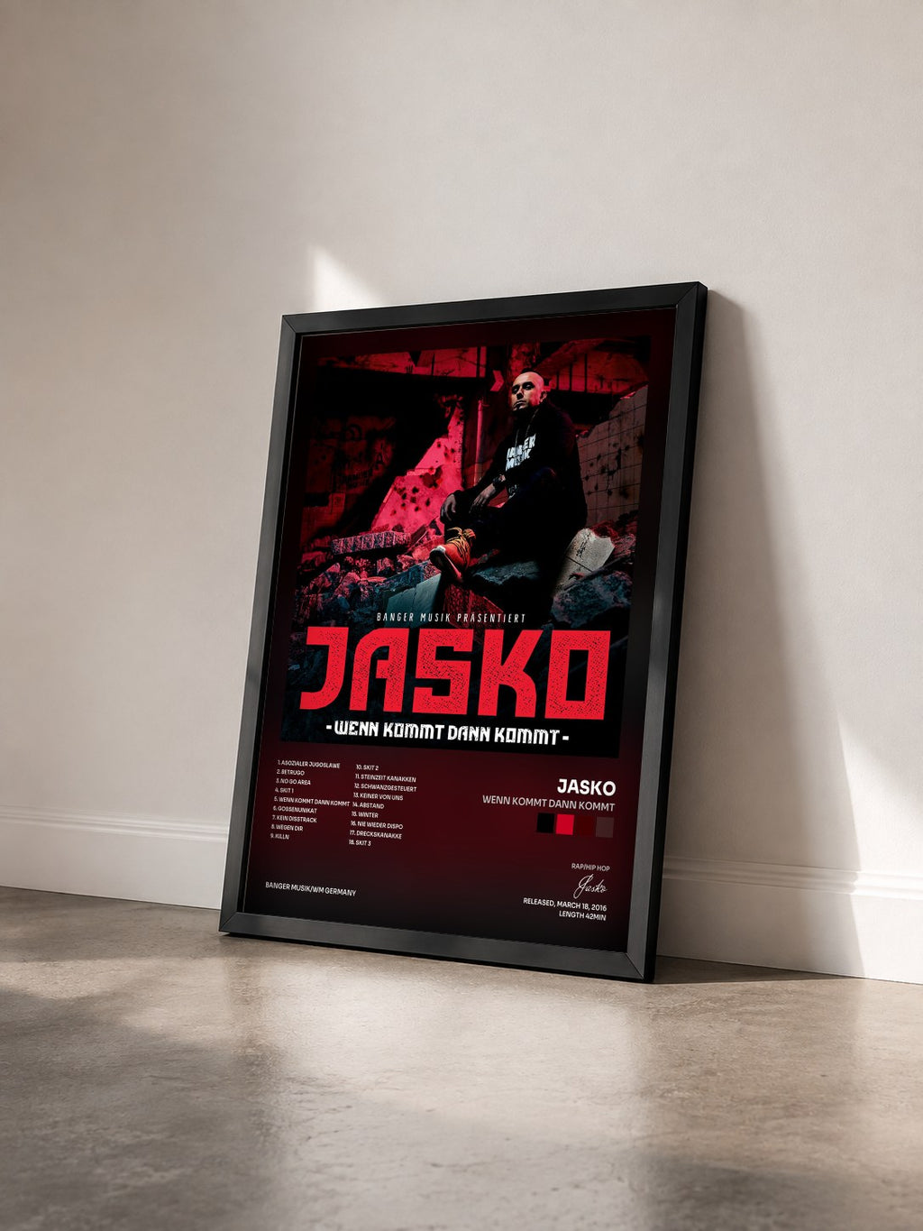 #noir Tableau de l'album Wenn kommt dann kommt de Jasko vu de trois quarts, cadre noir