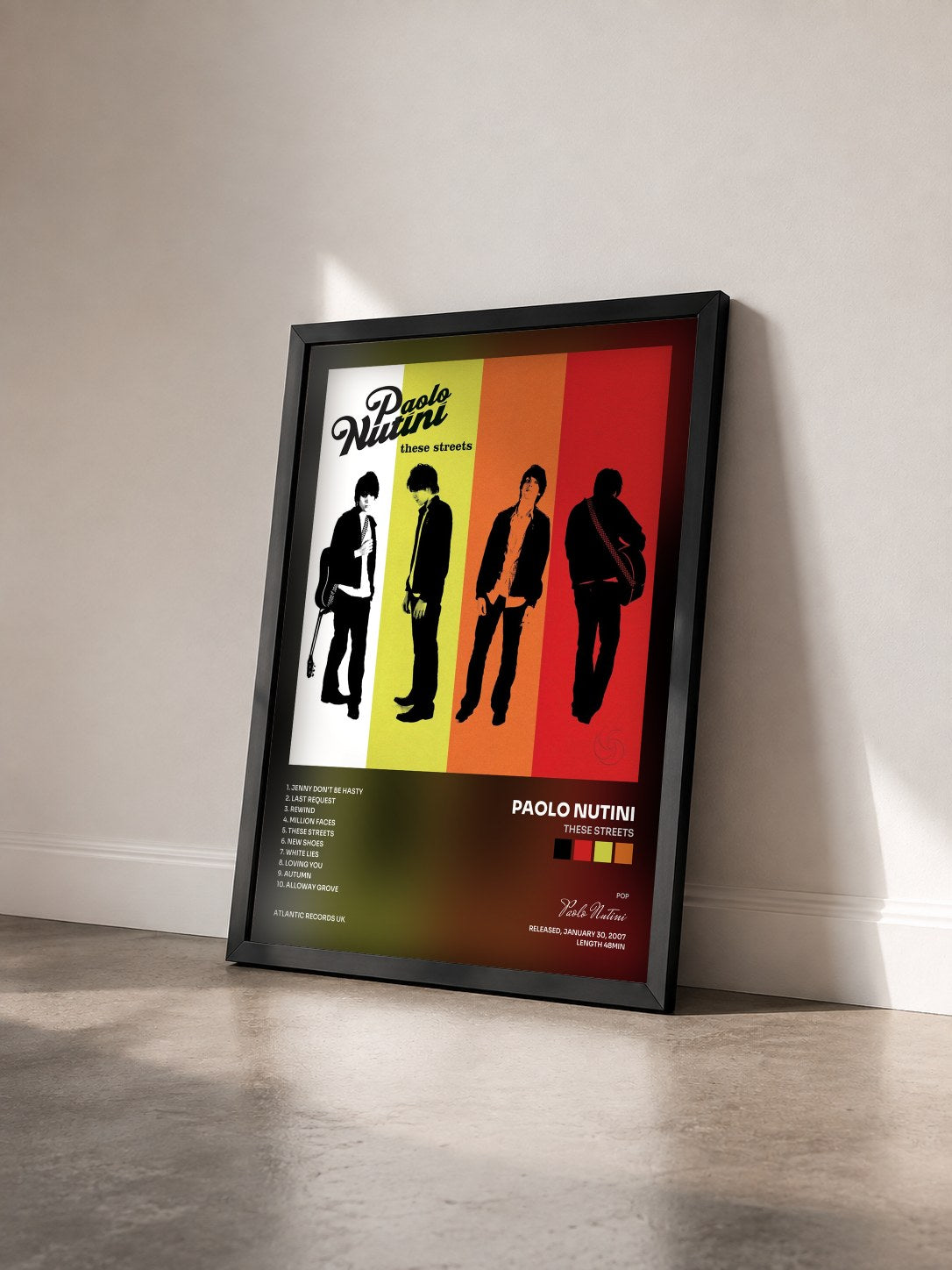 #noir Tableau de l'album These Streets de Paolo Nutini vu de trois quarts, cadre noir