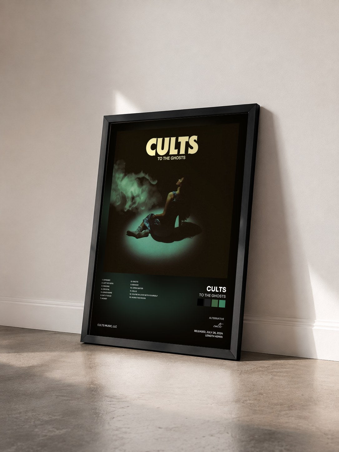 #noir Tableau de l'album To the Ghosts de cults vu de trois quarts, cadre noir