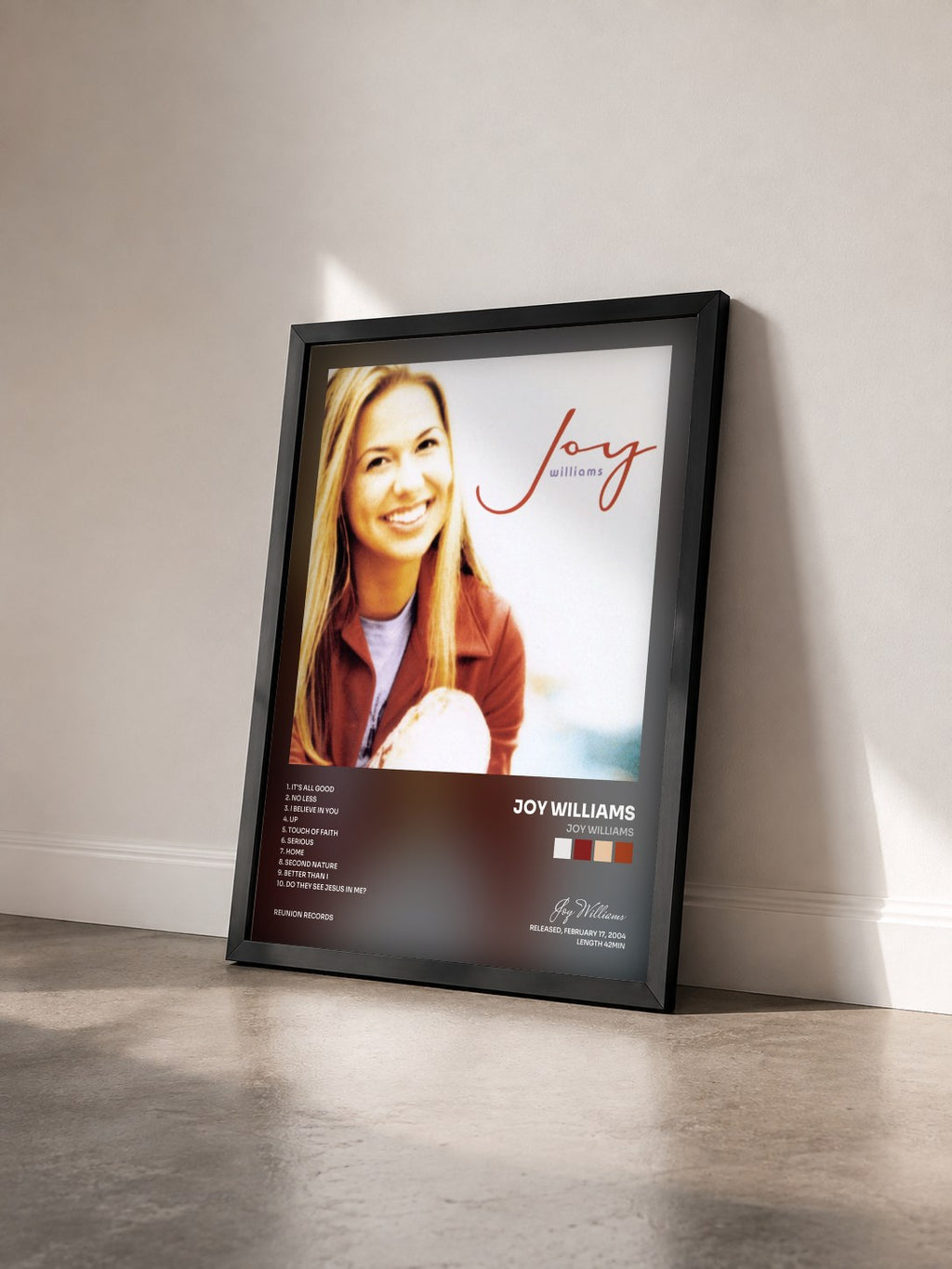 #noir Tableau de l'album Joy Williams de Joy Williams vu de trois quarts, cadre noir
