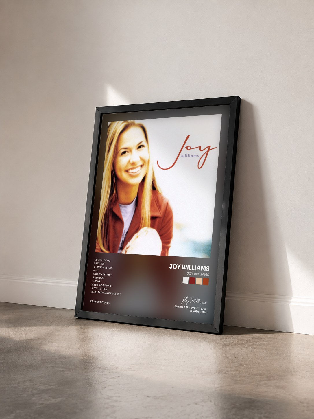 #noir Tableau de l'album Joy Williams de Joy Williams vu de trois quarts, cadre noir