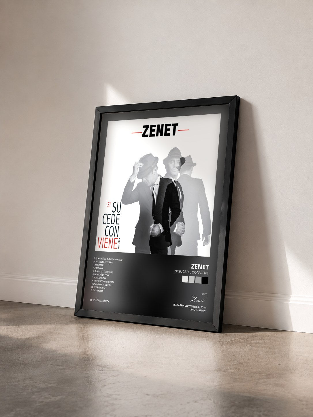 #noir Tableau de l'album Si Sucede, Conviene de Zenet vu de trois quarts, cadre noir