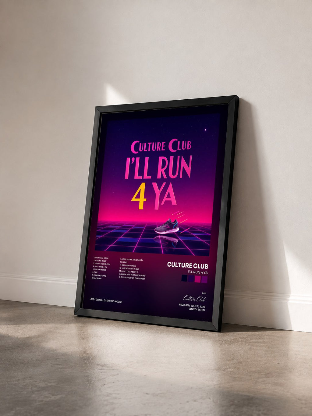 #noir Tableau de l'album I’ll Run 4 Ya de Culture Club vu de trois quarts, cadre noir