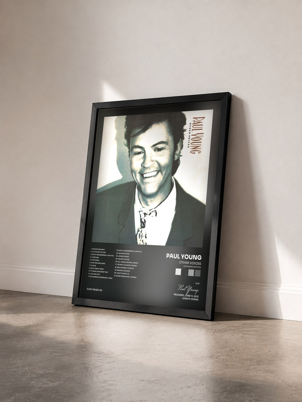 #noir Tableau de l'album Other Voices (Expanded Edition) de Paul Young vu de trois quarts, cadre noir