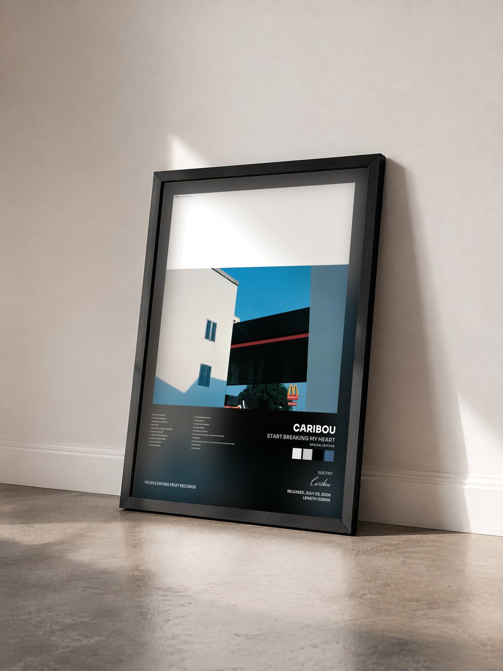 #noir Tableau de l'album Start Breaking My Heart (Special Edition) de Caribou vu de trois quarts, cadre noir