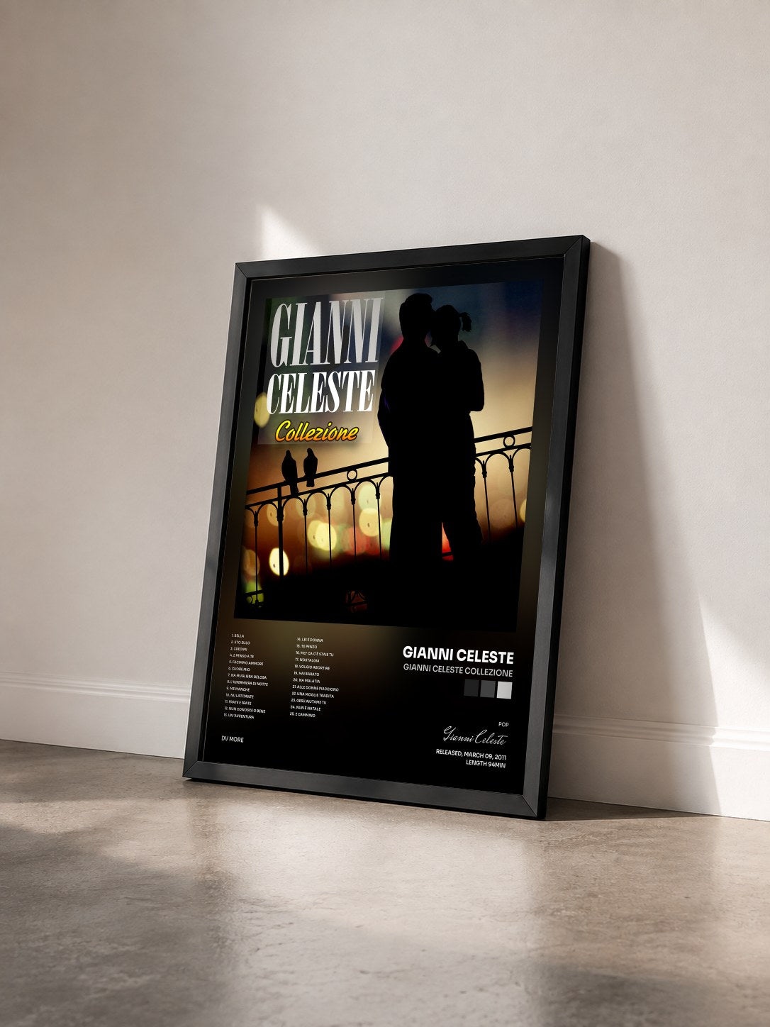 #noir Tableau de l'album Gianni Celeste Collezione de Gianni Celeste vu de trois quarts, cadre noir