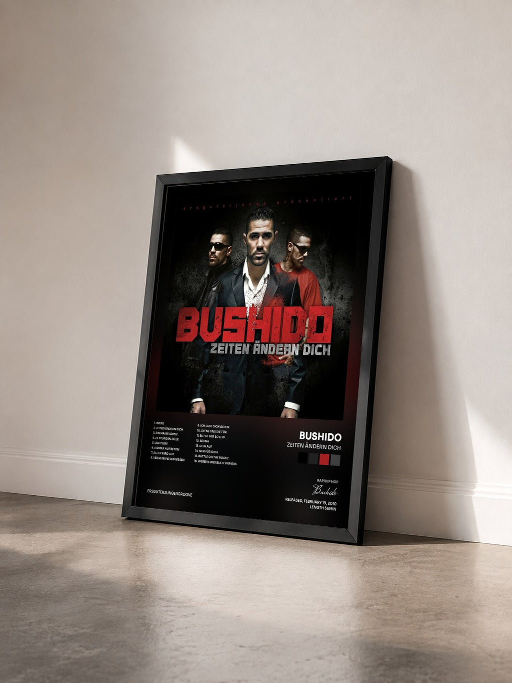 #noir Tableau de l'album Zeiten ändern dich de Bushido vu de trois quarts, cadre noir