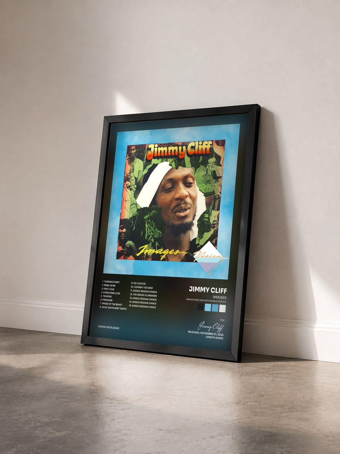 #noir Tableau de l'album Images (Remastered 2025 with Bonus Tracks) de Jimmy Cliff vu de trois quarts, cadre noir