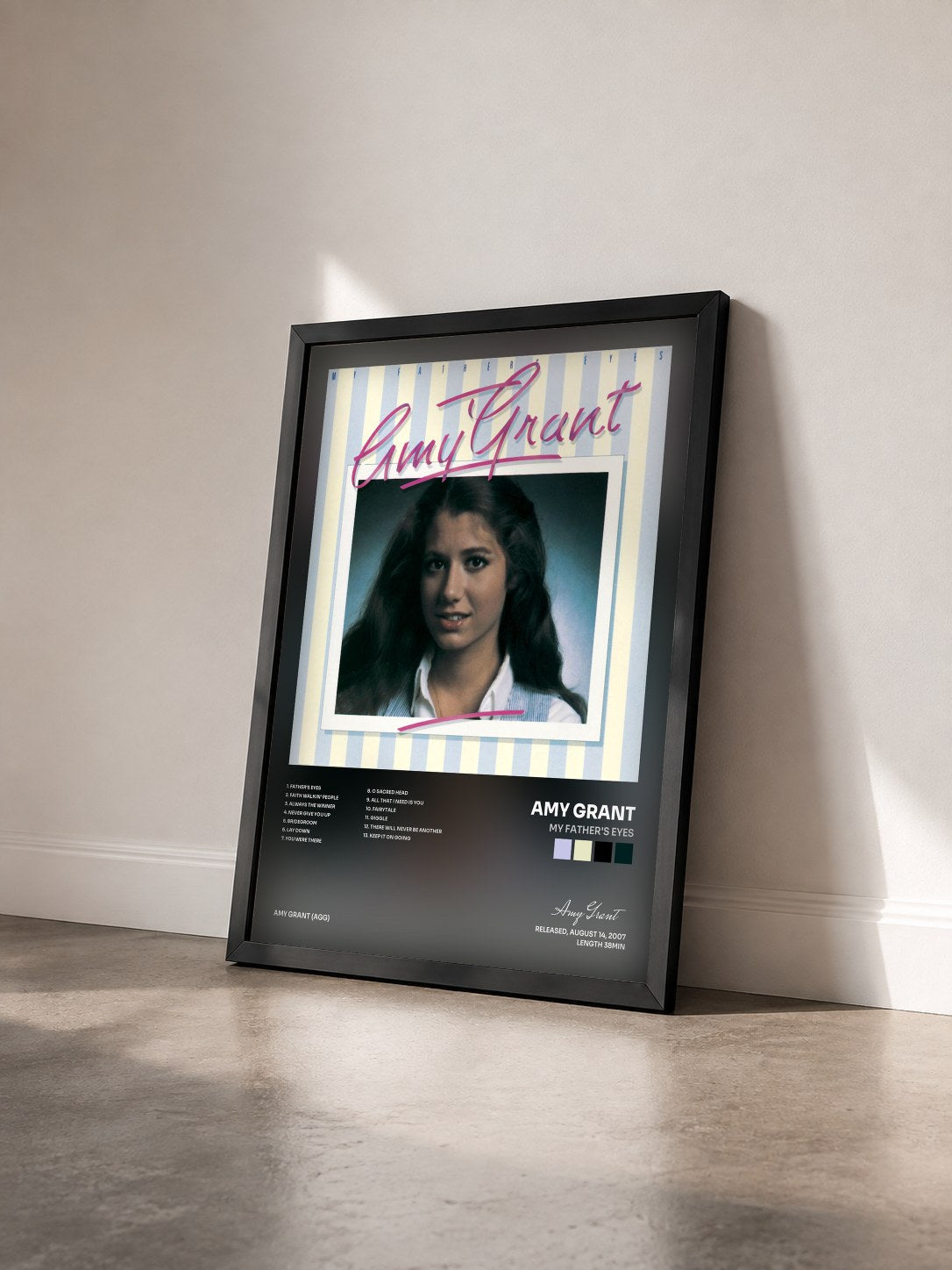 #noir Tableau de l'album My Father's Eyes de Amy Grant vu de trois quarts, cadre noir