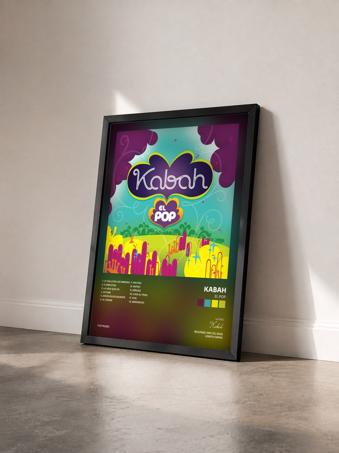 #noir Tableau de l'album El Pop de Kabah vu de trois quarts, cadre noir