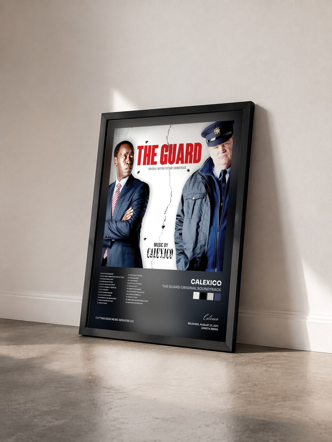 #noir Tableau de l'album The Guard Original Soundtrack de Calexico vu de trois quarts, cadre noir