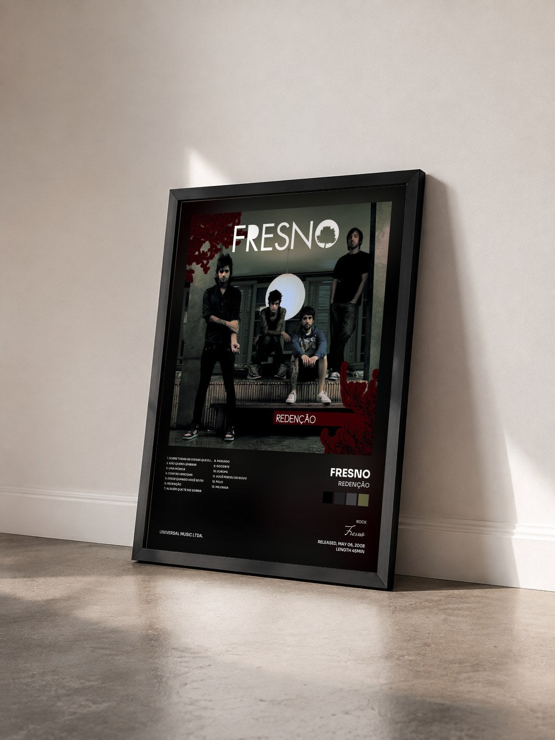 #noir Tableau de l'album Redenção de Fresno vu de trois quarts, cadre noir
