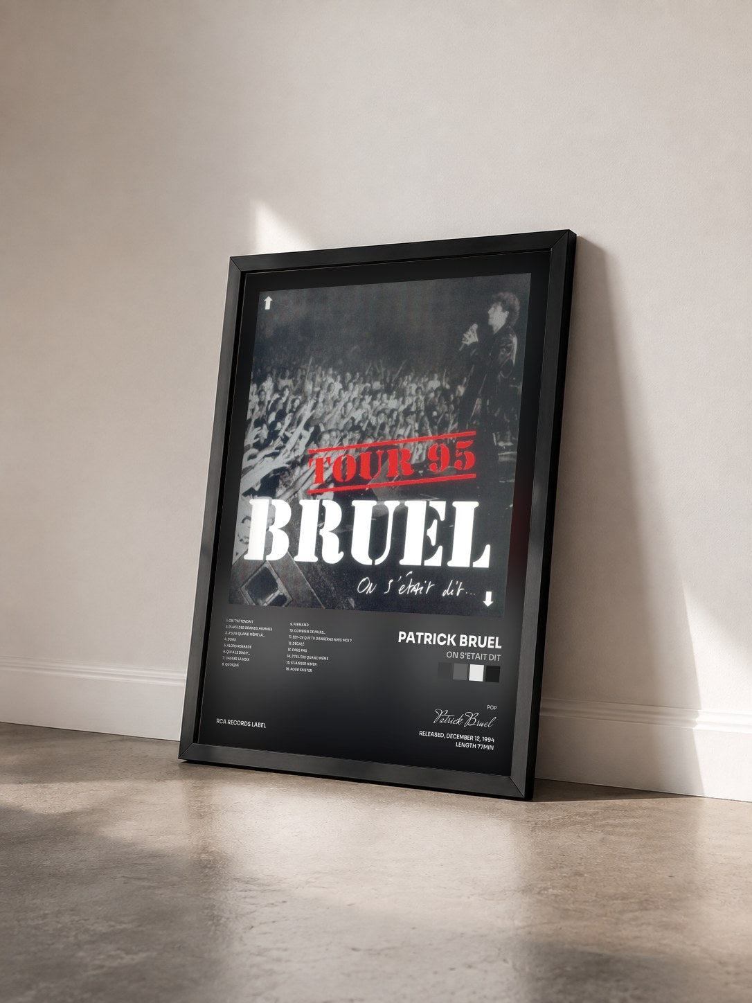 #noir Tableau de l'album On s'etait dit de Patrick Bruel vu de trois quarts, cadre noir