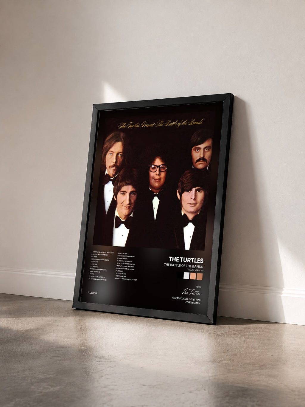 #noir The Battle of the Bands (Deluxe Version) di The Turtles in stampa incorniciata vista di tre quarti, cornice nera