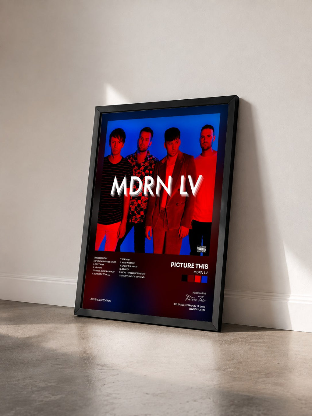 #noir Tableau de l'album MDRN LV de Picture This vu de trois quarts, cadre noir
