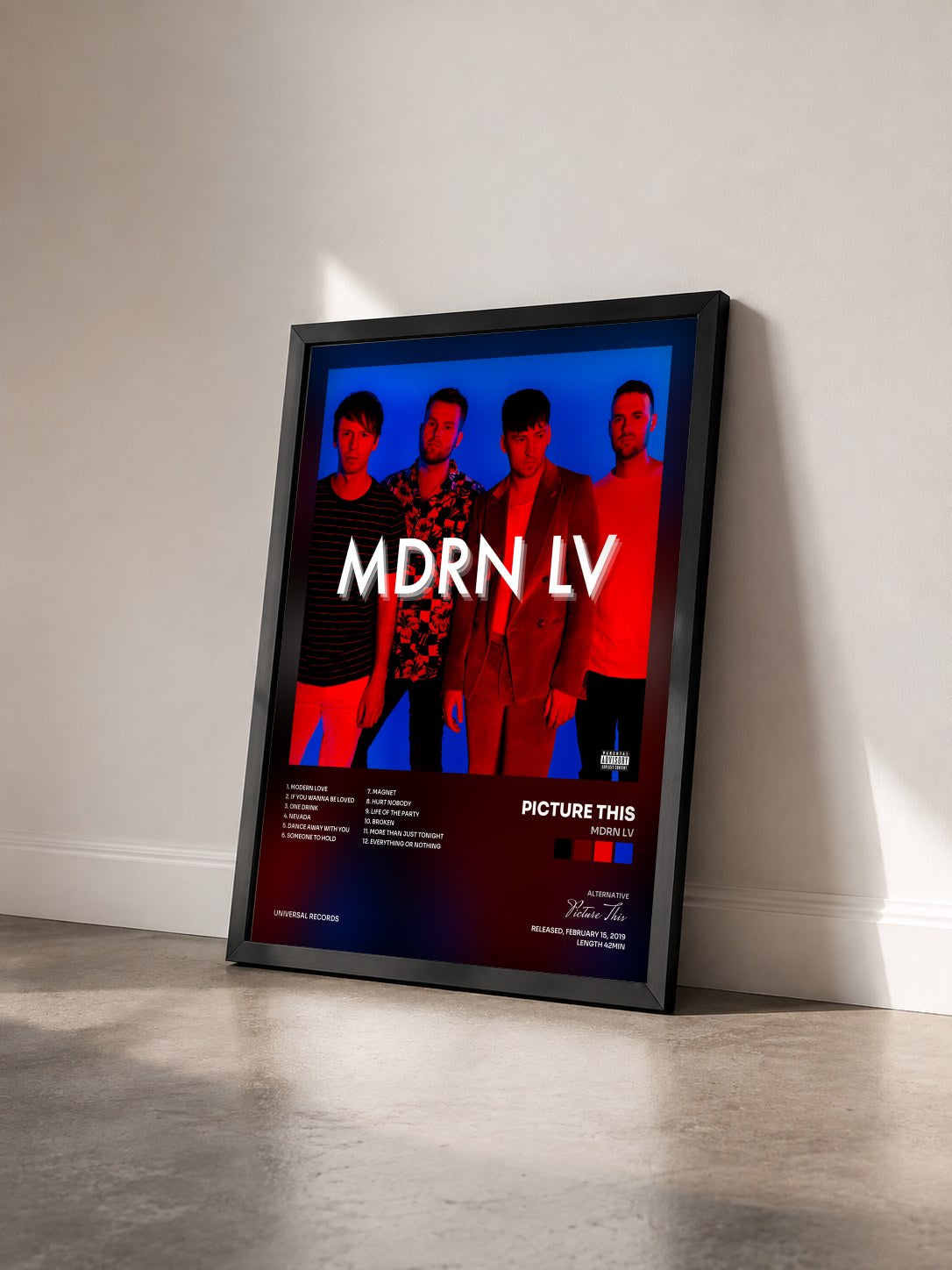 #noir Tableau de l'album MDRN LV de Picture This vu de trois quarts, cadre noir