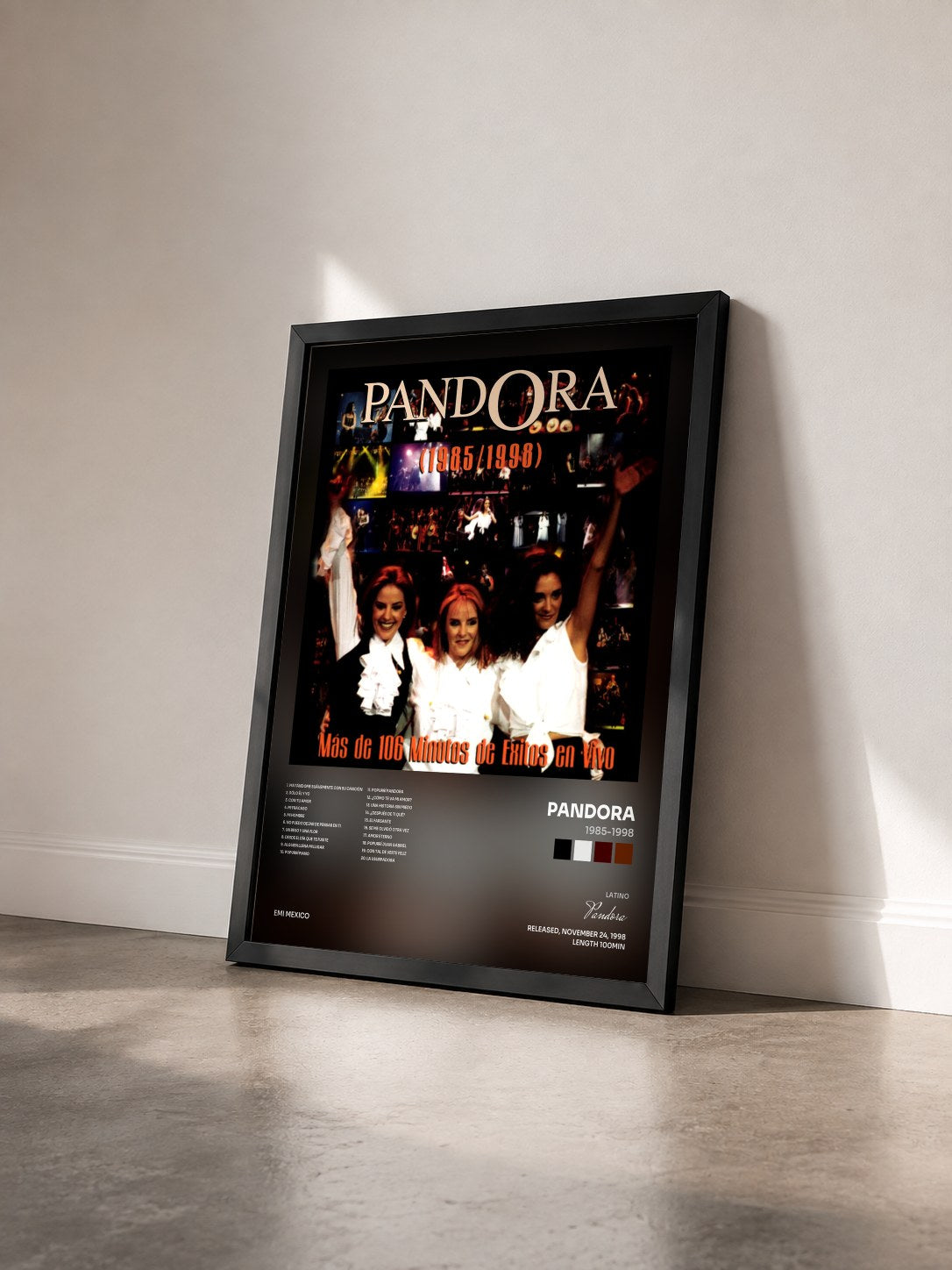 #noir Tableau de l'album 1985-1998 de Pandora vu de trois quarts, cadre noir
