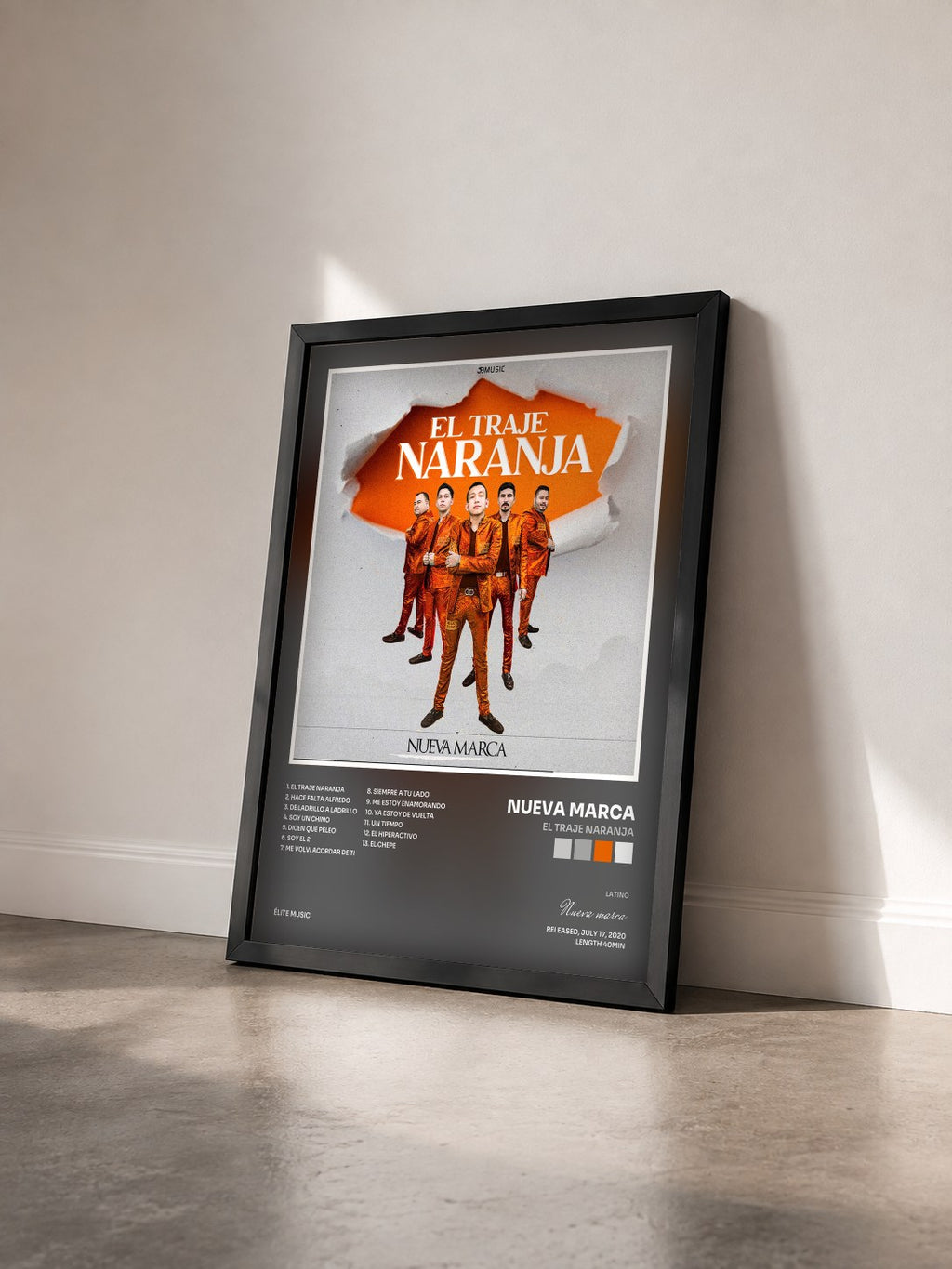 #noir Tableau de l'album El Traje Naranja de Nueva marca vu de trois quarts, cadre noir