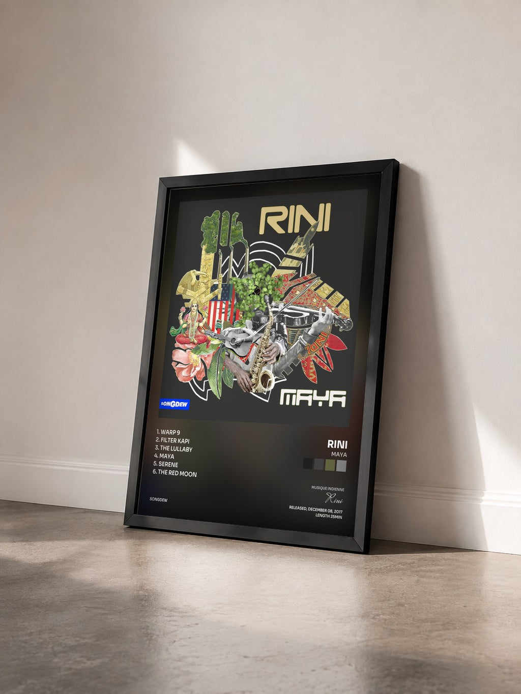 #noir Tableau de l'album Maya de Rini vu de trois quarts, cadre noir