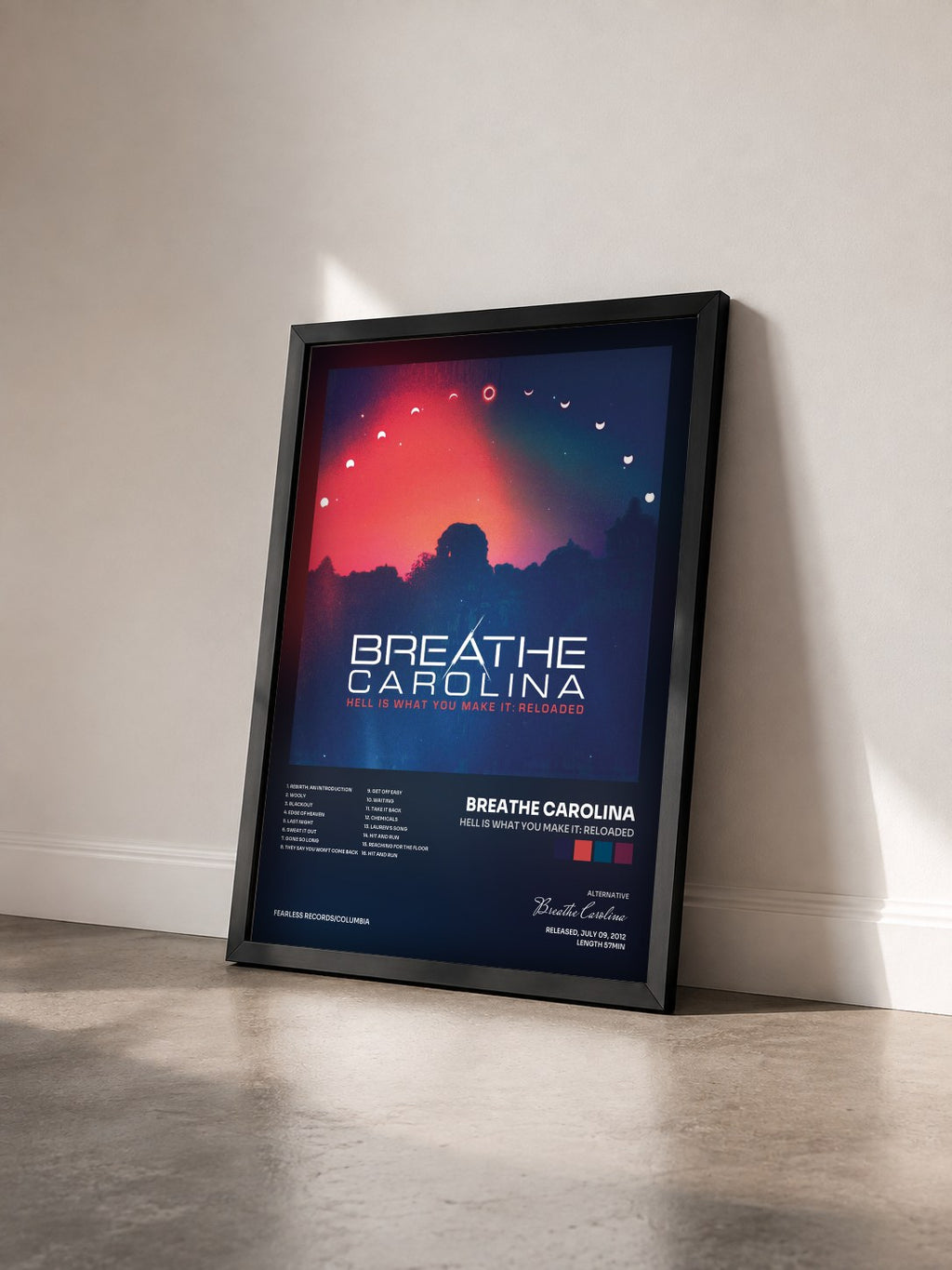 #noir Tableau de l'album Hell Is What You Make It: Reloaded de Breathe Carolina vu de trois quarts, cadre noir