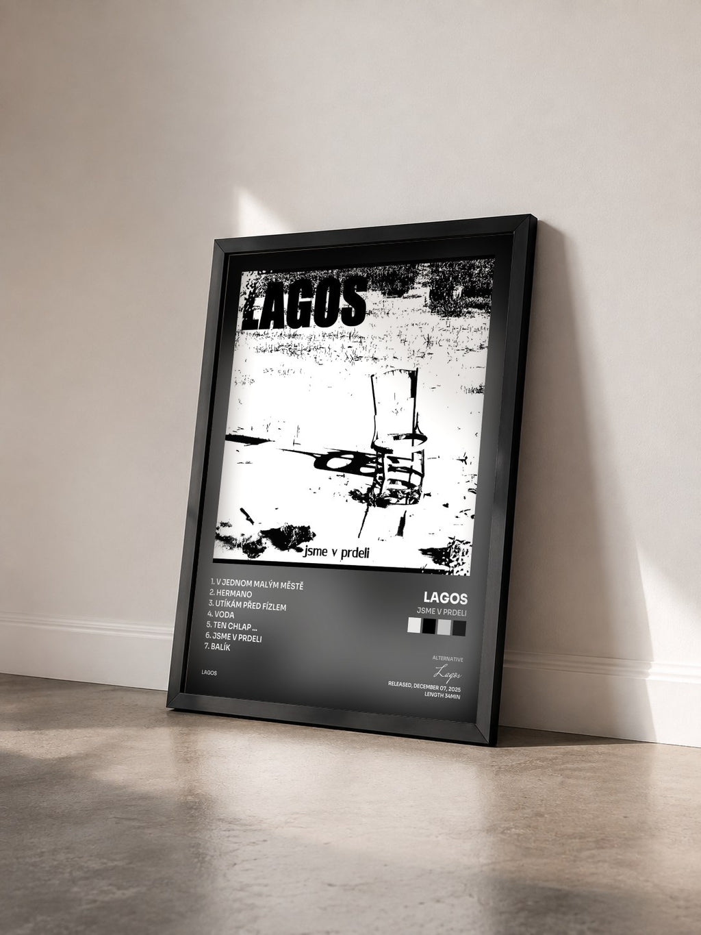 #noir Tableau de l'album jsme v prdeli de Lagos vu de trois quarts, cadre noir