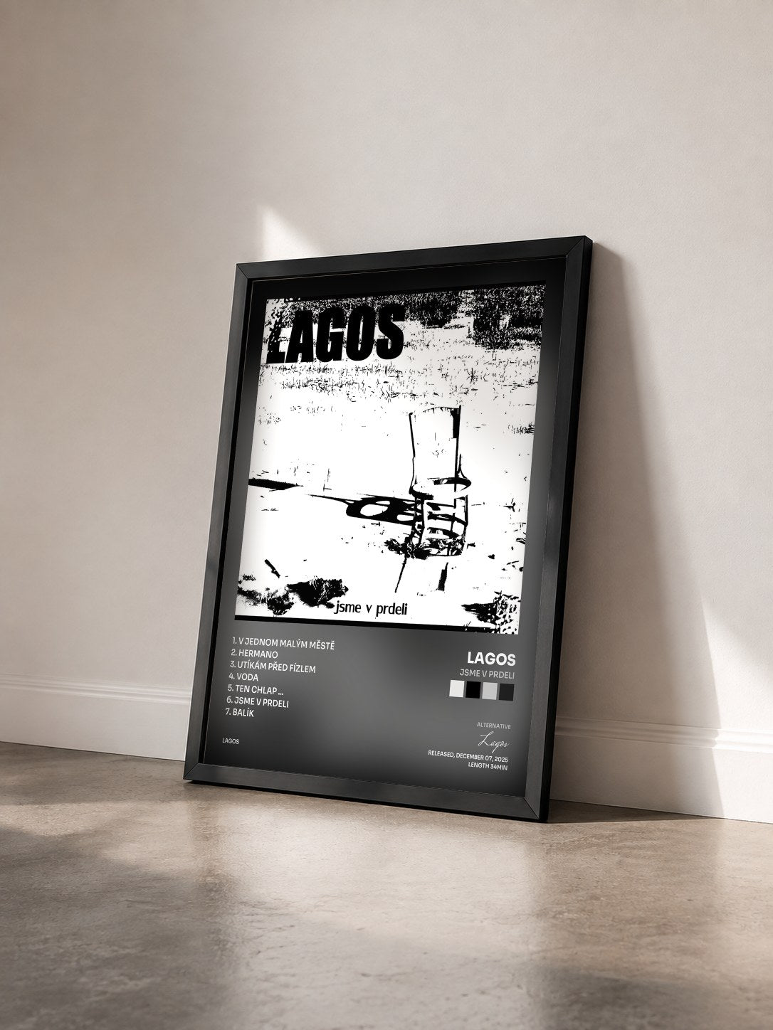 #noir Tableau de l'album jsme v prdeli de Lagos vu de trois quarts, cadre noir