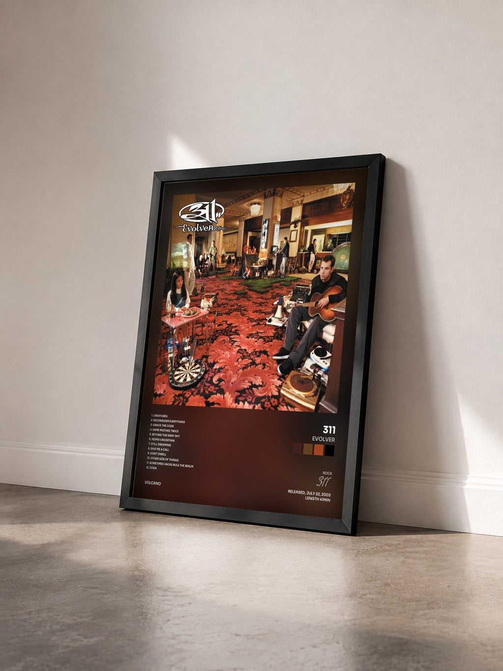 #noir Tableau de l'album Evolver de 311 vu de trois quarts, cadre noir