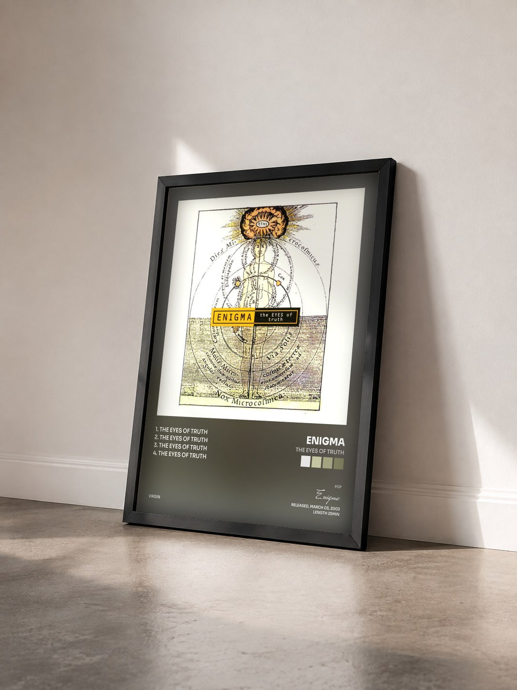 #noir The Eyes Of Truth by Enigma as a framed art print seen at an angle, black frame