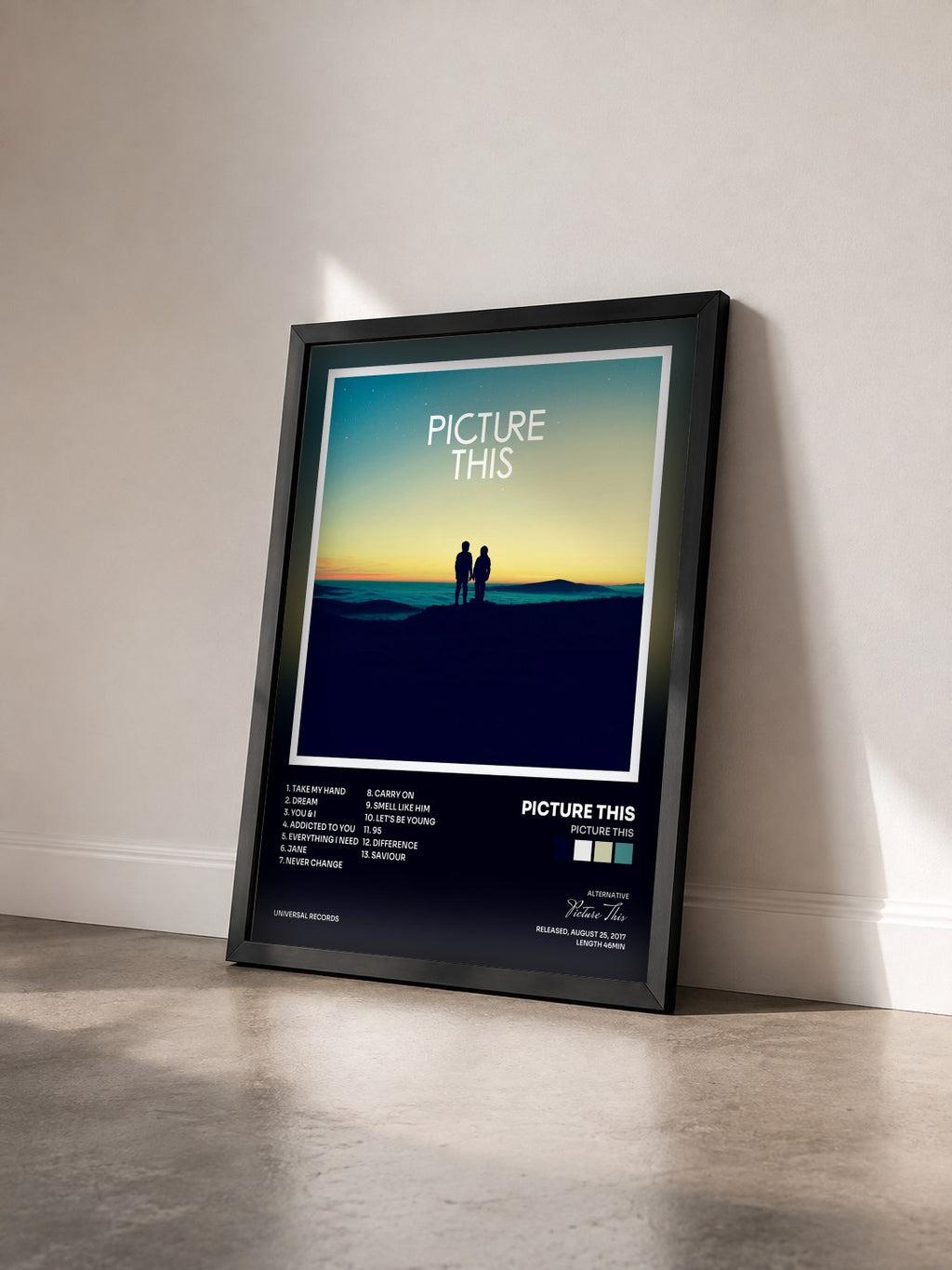 #noir Tableau de l'album Picture This de Picture This vu de trois quarts, cadre noir