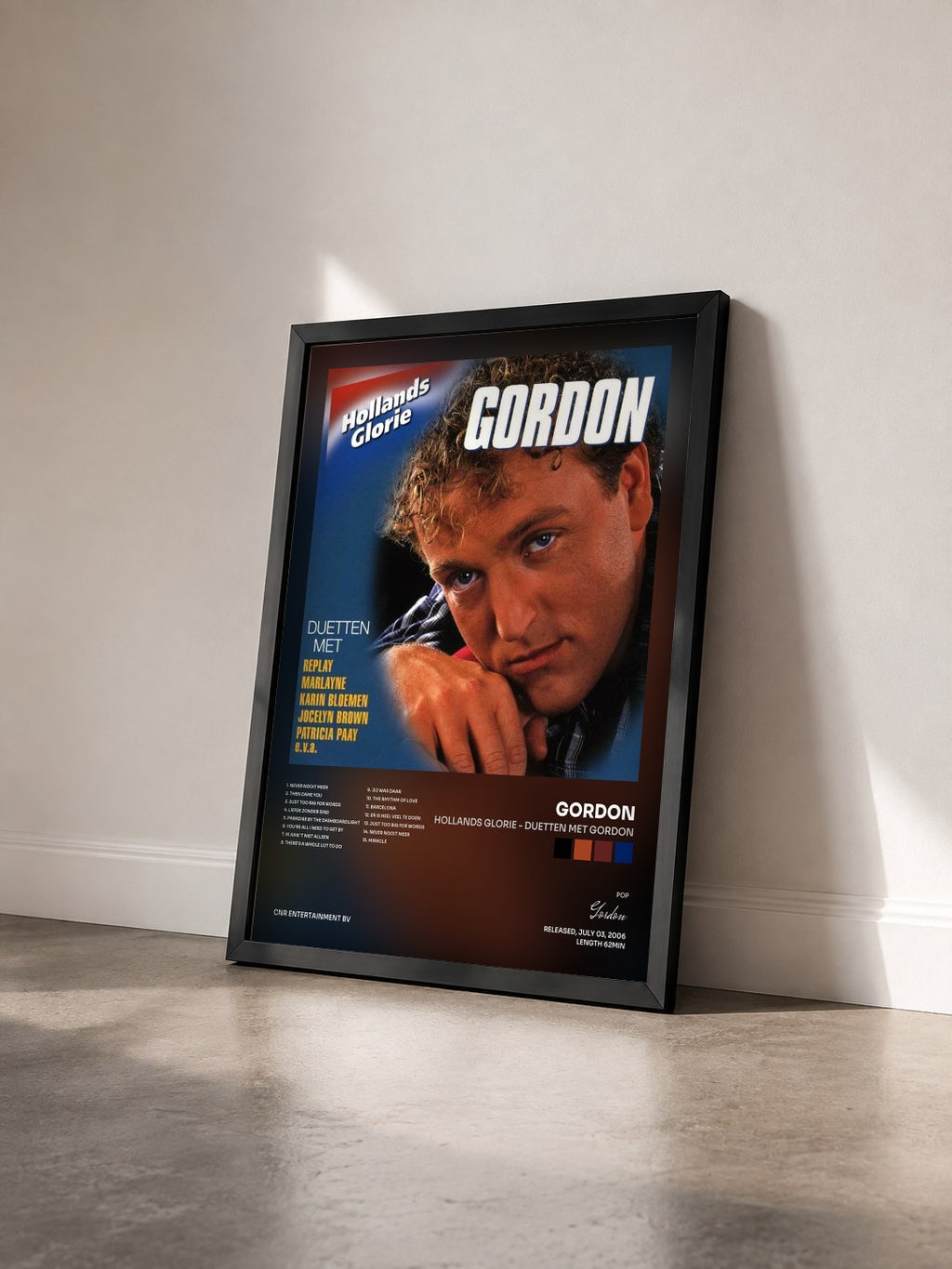 #noir Tableau de l'album Hollands Glorie - Duetten met Gordon de Gordon vu de trois quarts, cadre noir
