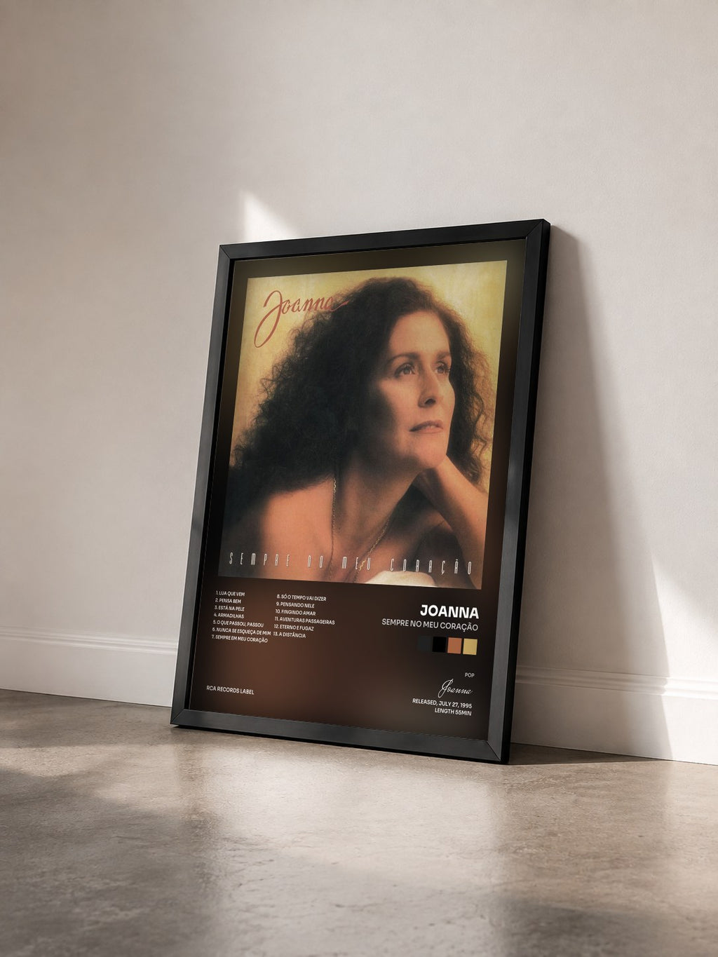 #noir Tableau de l'album Sempre No Meu Coração de Joanna vu de trois quarts, cadre noir