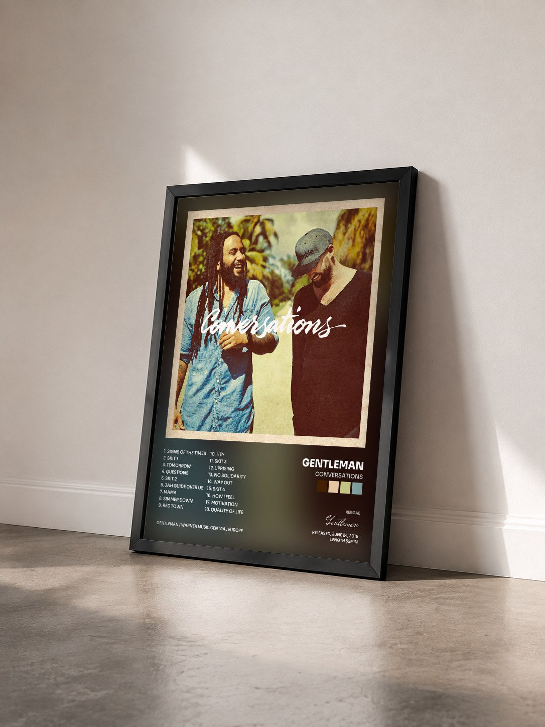 #noir Tableau de l'album Conversations de Gentleman vu de trois quarts, cadre noir