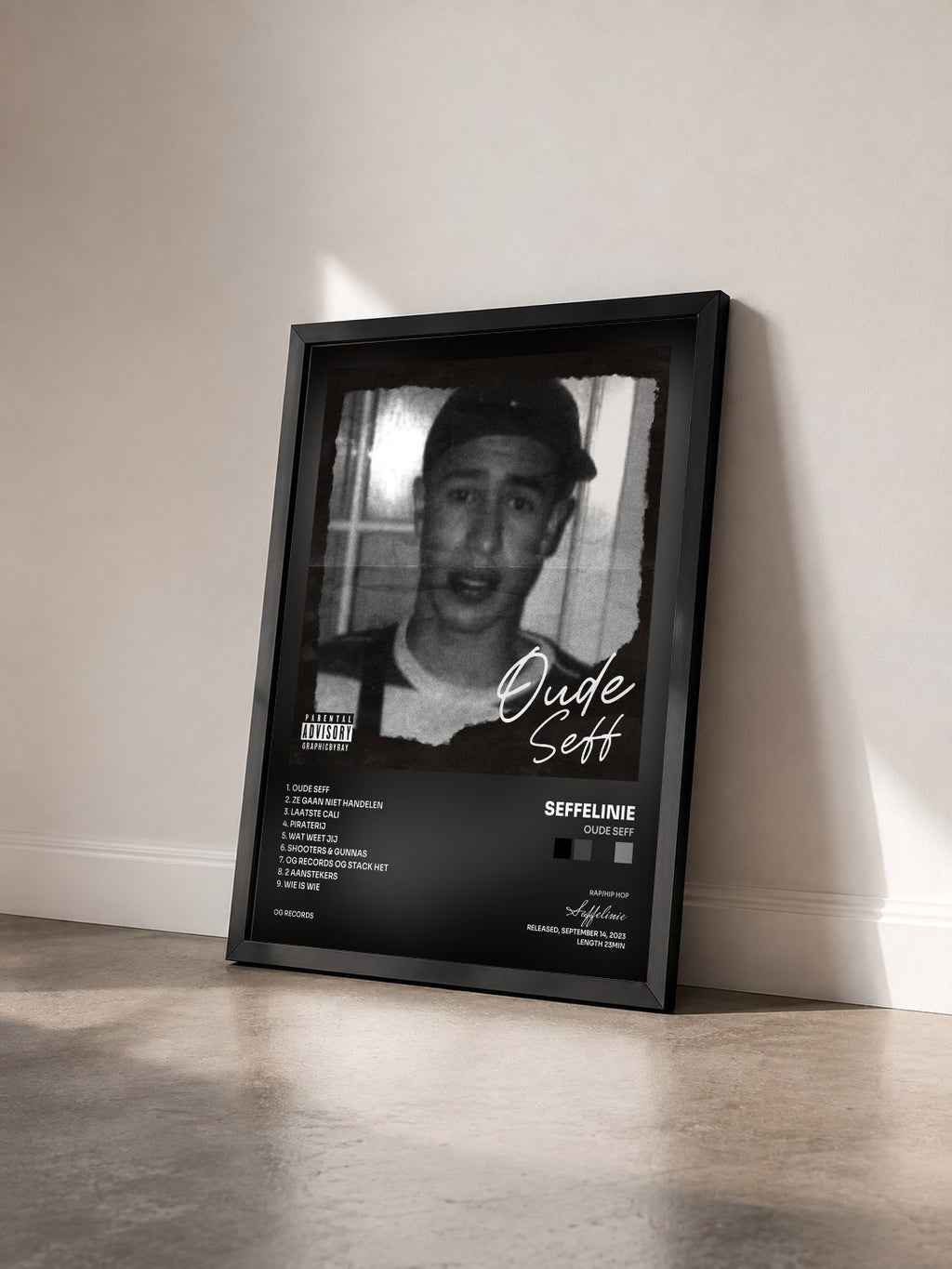 #noir Tableau de l'album Oude Seff de Seffelinie vu de trois quarts, cadre noir