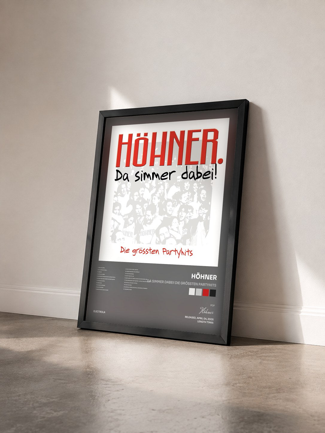 #noir Tableau de l'album Da Simmer Dabei! Die Grössten Partyhits de Höhner vu de trois quarts, cadre noir