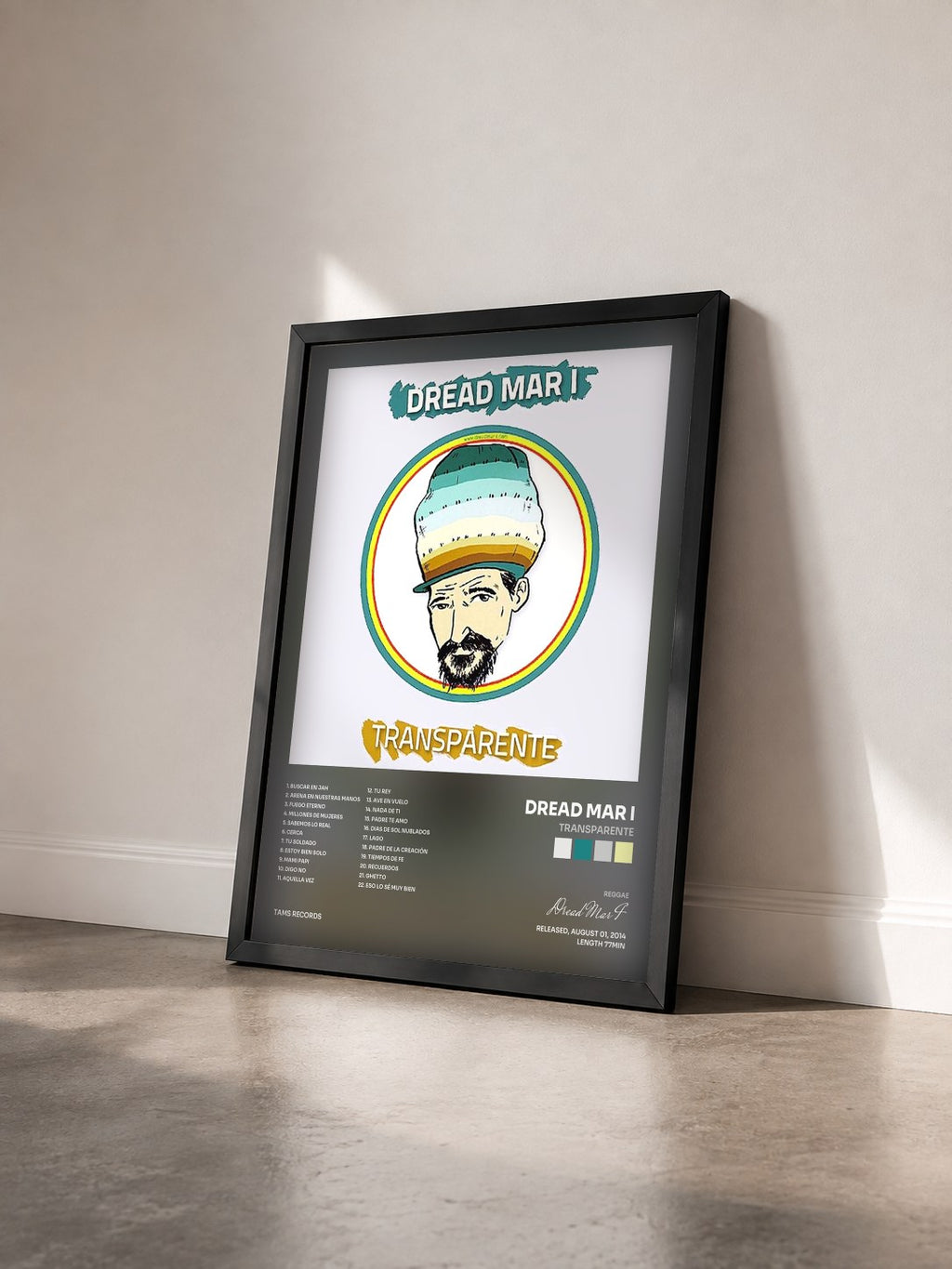 #noir Tableau de l'album Transparente de Dread Mar I vu de trois quarts, cadre noir