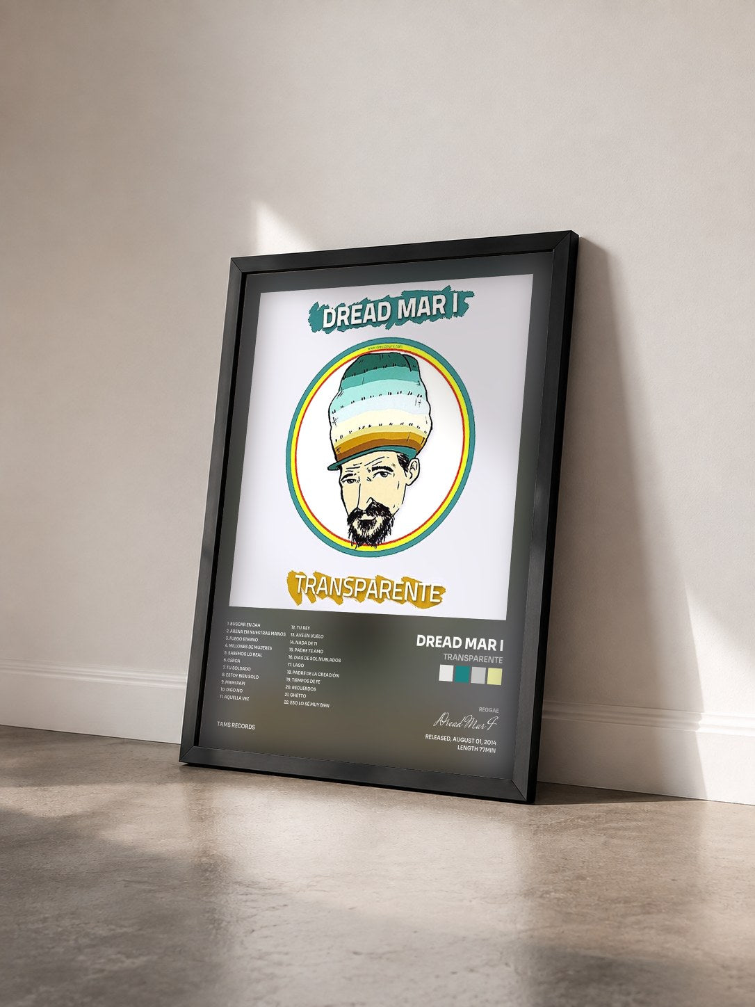 #noir Tableau de l'album Transparente de Dread Mar I vu de trois quarts, cadre noir