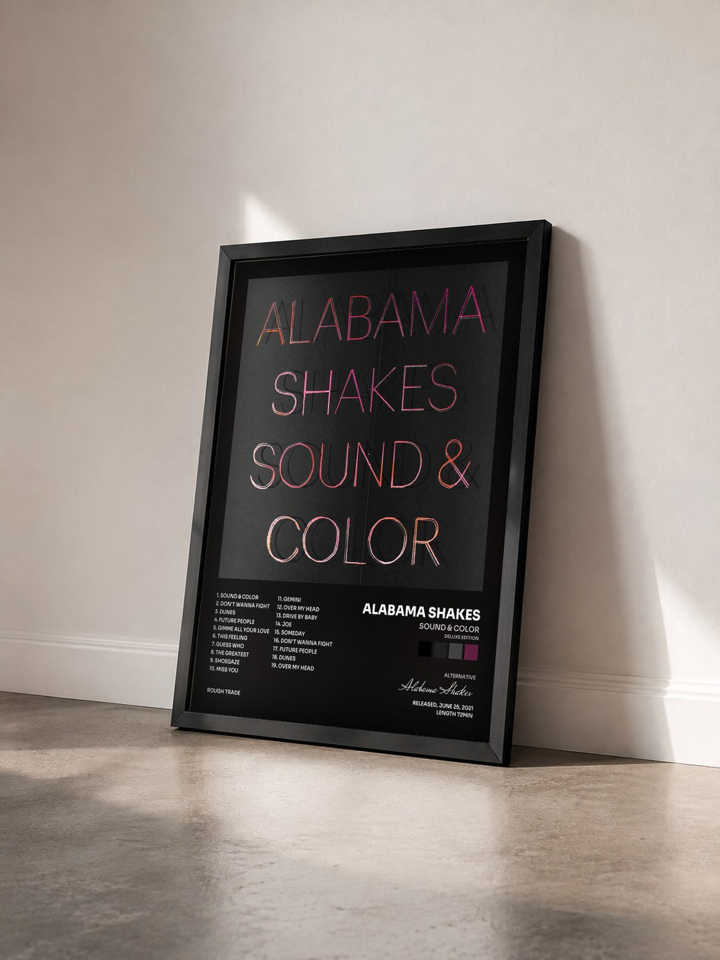 #noir Tableau de l'album Sound & Color (Deluxe Edition) de Alabama Shakes vu de trois quarts, cadre noir