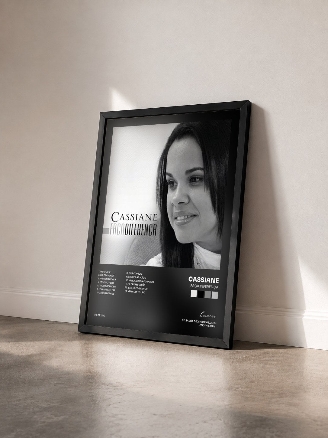 #noir Tableau de l'album Faça Diferença de Cassiane vu de trois quarts, cadre noir